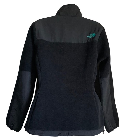 NWT The North Face Women's Denali Fleece Jacket Black Turquoise Zip Size Medium - Picture 3 of 16